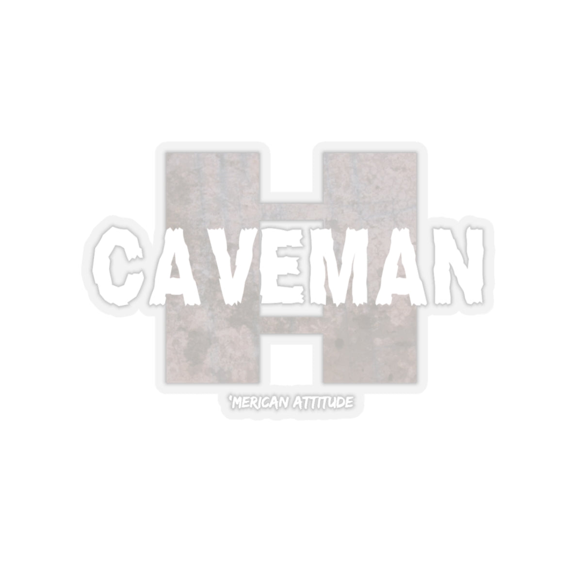 Captain Caveman Sticker (White)