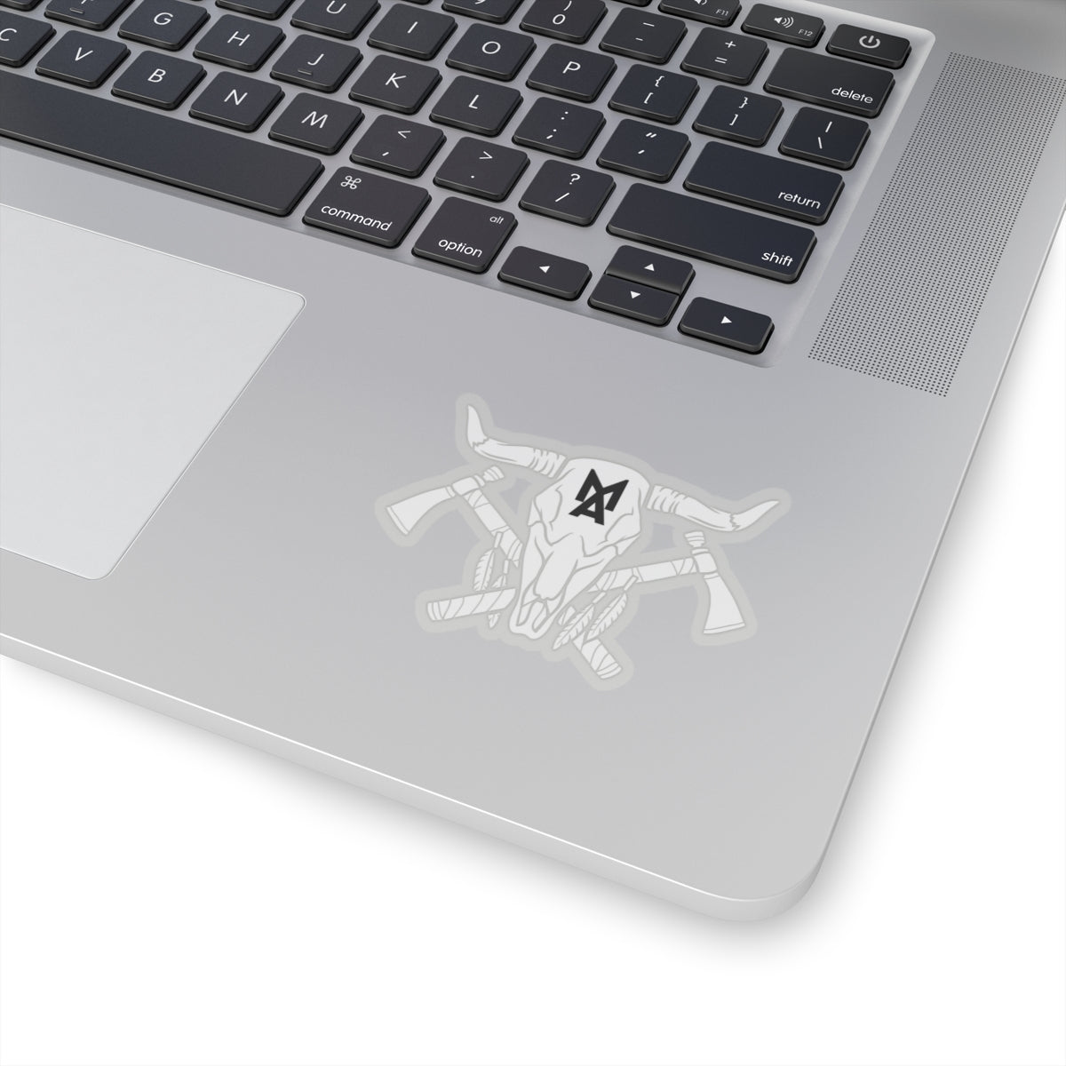 MA Skull & Hatchets Logo Sticker (White)