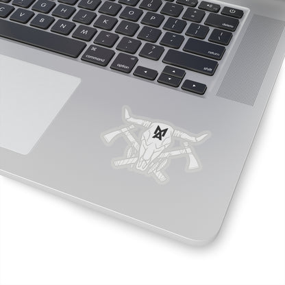 MA Skull & Hatchets Logo Sticker (White)